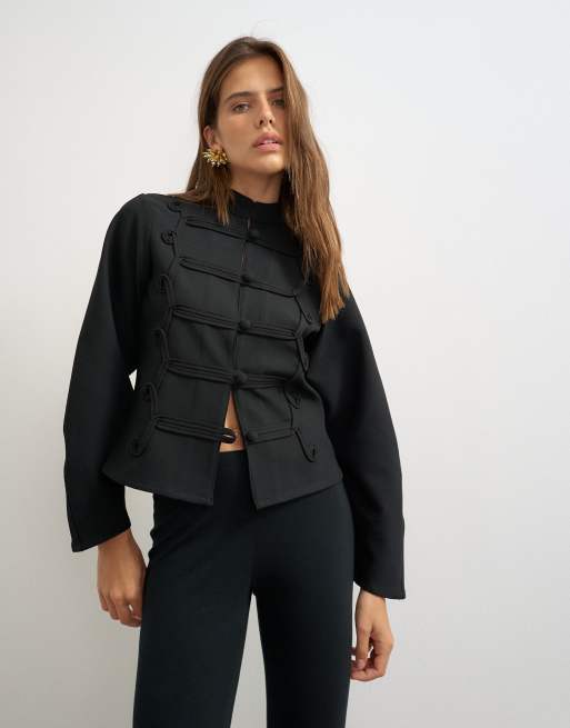 Topshop giacca da batterista con dettagli nera, 2 di 4