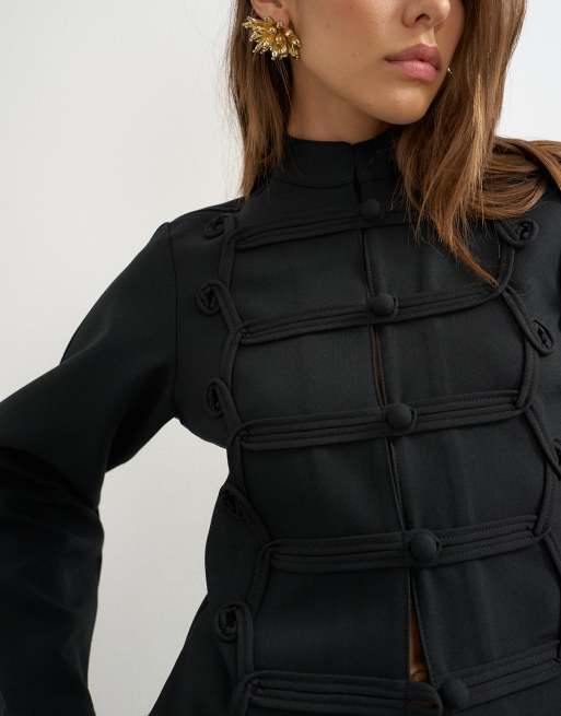 Topshop giacca da batterista con dettagli nera, 3 di 4