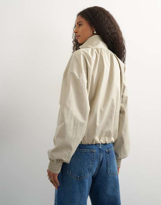 Topshop giacca da tuta con profili a contrasto color crema, 4 di 4
