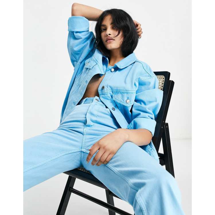 Giacca dad in denim turchese in coordinato Asos Donna Abbigliamento Cappotti e giubbotti Giacche Giacche di jeans 
