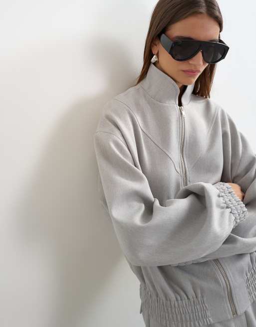 Topshop - Coordinato sartoriale grigio stile bomber, 3 di 3