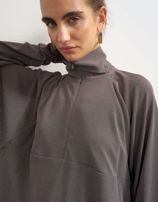 Topshop giacca in jersey accollata con tasche in antracite, 2 di 4
