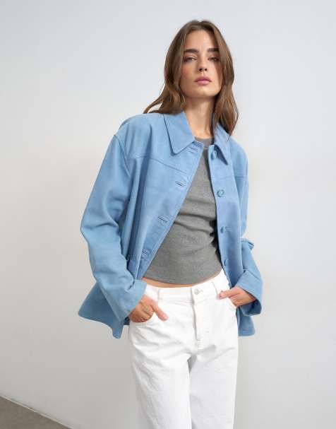 Topshop - Giacca premium in camoscio blu - view 1