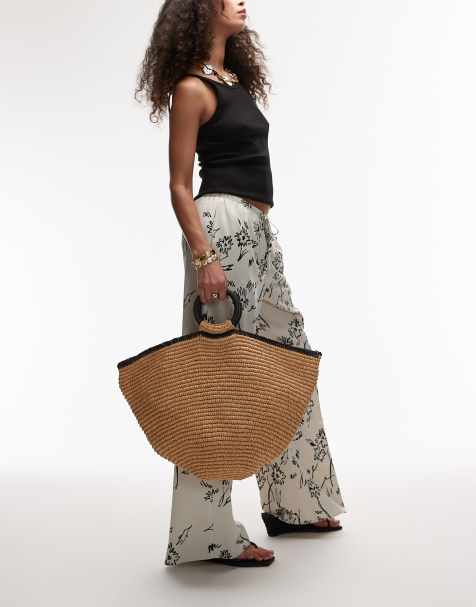 Topshop Gianni straw bag in natural - view 1