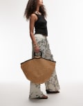 [Topshop] Topshop Gianni straw bag in natural-Neutral One Size NATURAL