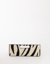 Topshop Giavanna hair on real leather medium rectangle grab bag in zebra