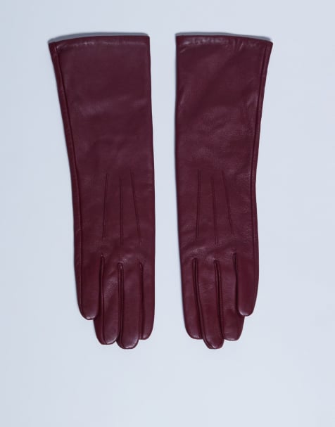 Topshop - Gibson - Bordeaux handsker i læder - view 1