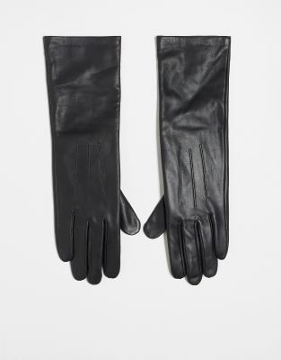 Topshop - Gibson - Handschuhe aus schwarzem Leder