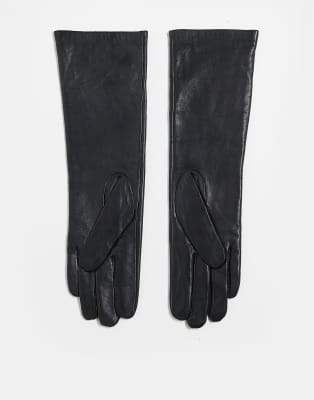 Topshop Topshop Gibson leather gloves in black
