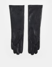 Topshop Gibson leather gloves in black