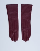 Topshop Gibson leather gloves in burgundy