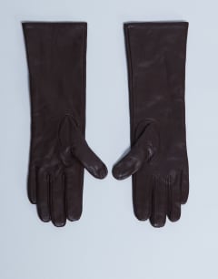 Gibson leather gloves in chocolate