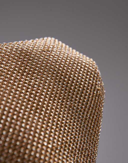 Topshop Gigi embellished grab bag in gold, 4 of 4