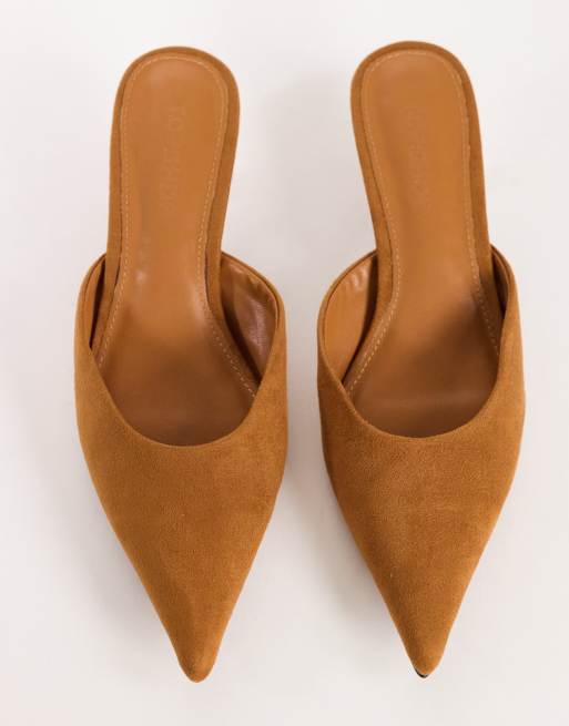 Topshop Gigi escarpin à petit talon en daim synthétique châtaigne, 4 de 4