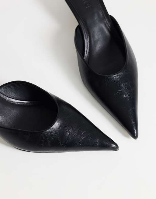 Topshop Gigi kitten heel pumps in zwart, 3 van 4