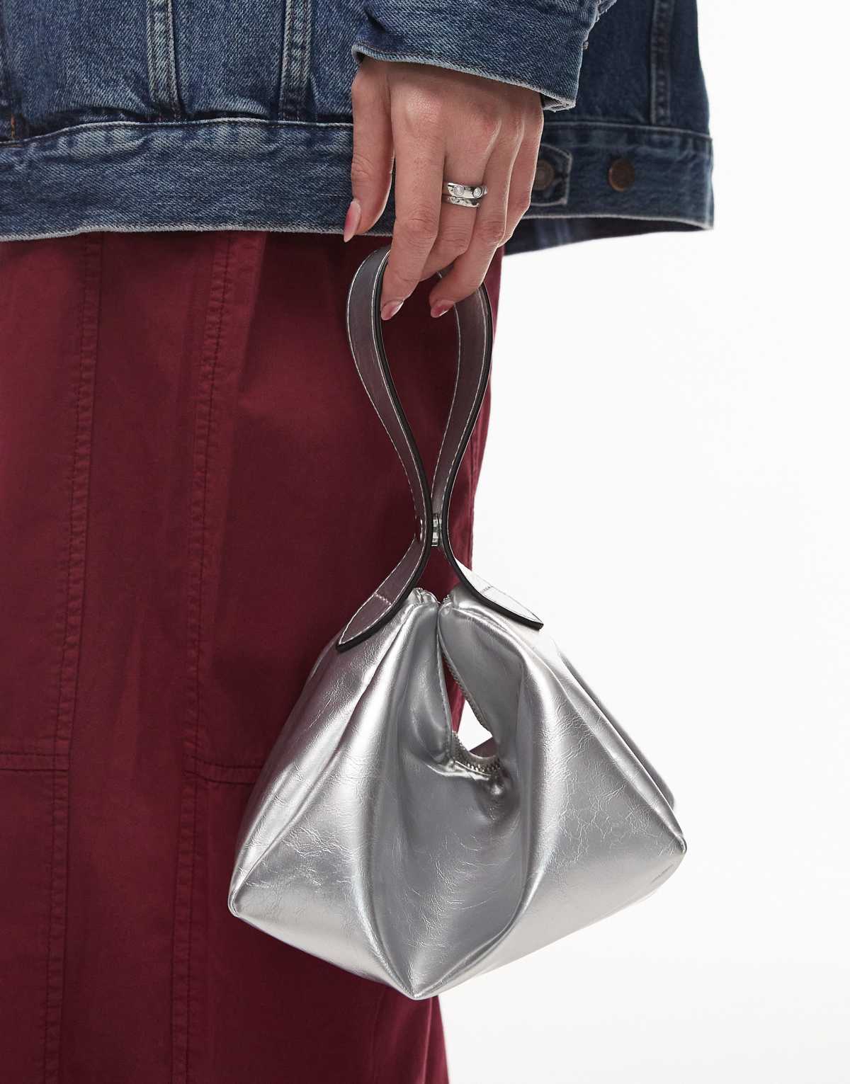 Topshop Gila grab bag in silver