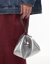 ARRANGE geo shard sequin low back column midi dress in silver