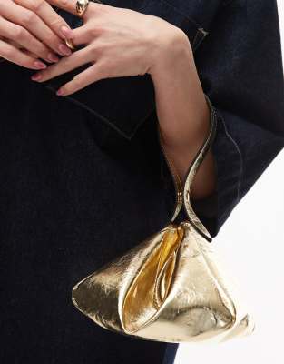 Topshop - Gila - Handtasche in Gold-Rosa