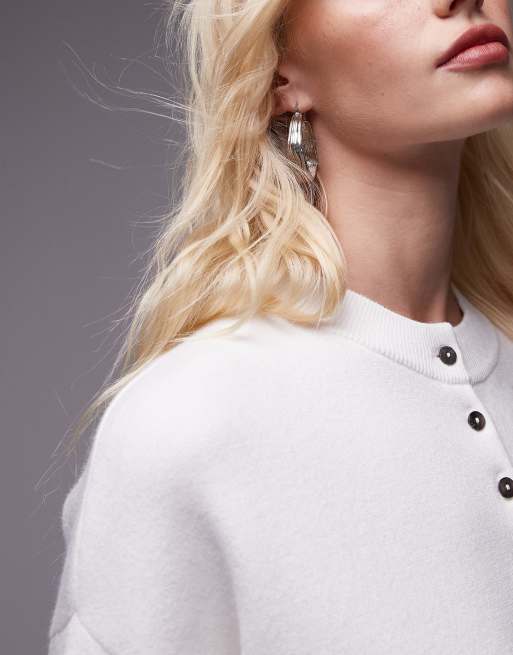 Topshop - Gilet ajusté en maille compacte - Ivoire, 2 de 4