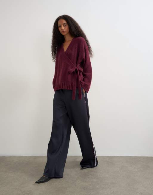 Topshop gilet cache-cœur en maille coupe carrée avec laine en mûre, 2 de 4
