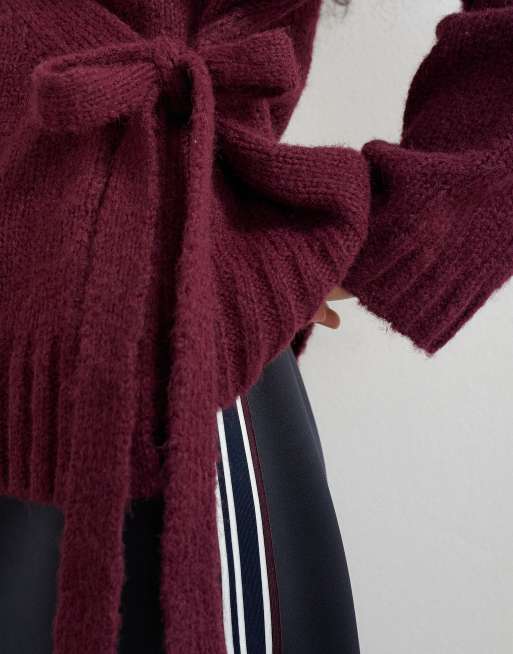Topshop gilet cache-cœur en maille coupe carrée avec laine en mûre, 3 de 4