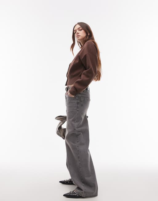 Topshop - Gilet cintré à la taille en maille compacte - Chocolat, 2 de 4