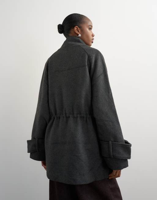 Topshop gilet de costume utilitaire habillé cintré à la taille en gris chiné, 4 de 4