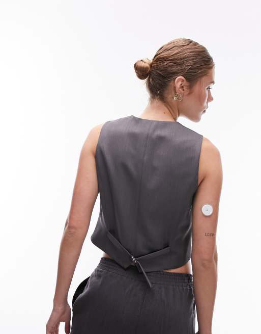 Topshop - Gilet de tailleur ajusté - Gris, 3 de 5