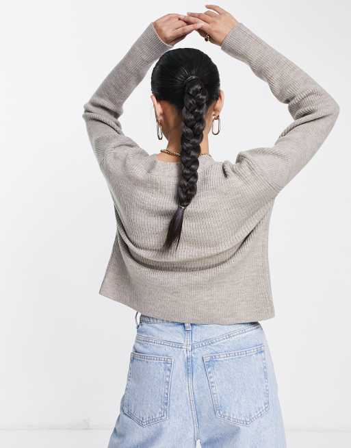 Topshop - Gilet d'ensemble en maille - Vison, 2 de 4