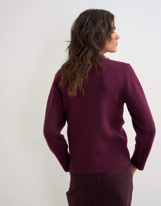 Topshop gilet en maille à col rond couleur mûre, 4 de 4