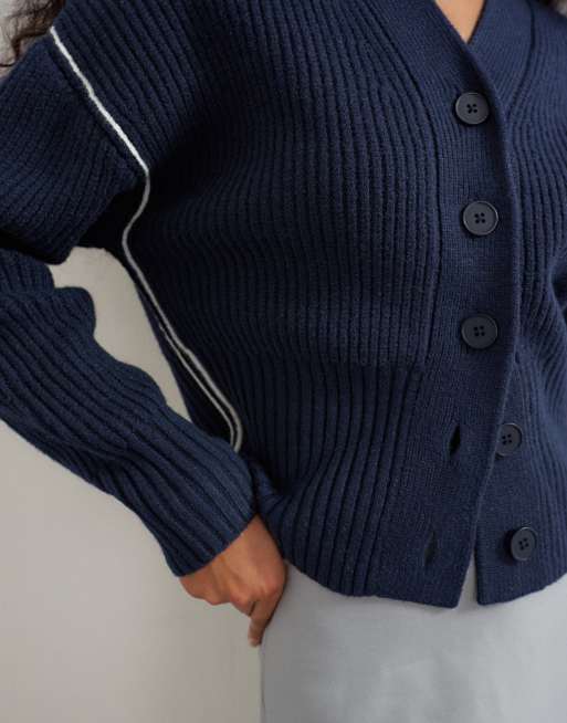 Topshop gilet en maille à col V et boutonnage devant en midnight, 4 de 4
