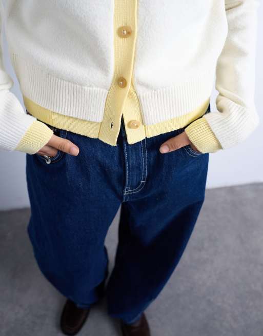 Topshop - Gilet en maille effet double épaisseur - Ivoire/jaune, 4 de 4
