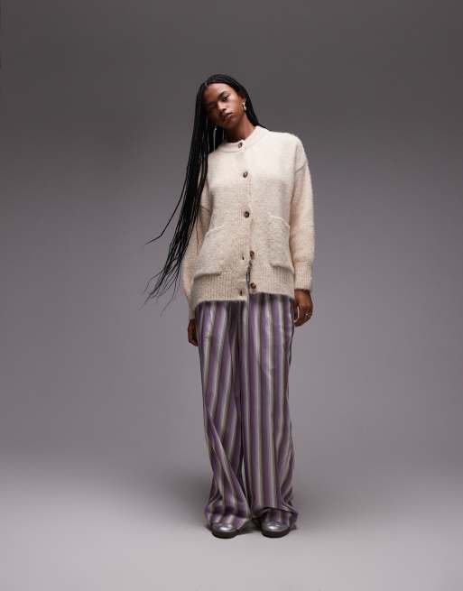 Topshop - Gilet oversize en laine mélangée - Babeurre, 2 de 4