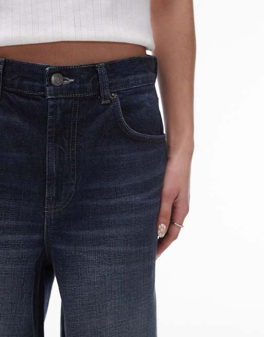 Topshop - Gilmore - Lavtaljede boyfriend-jeans i mørkeblå, 5 af 5