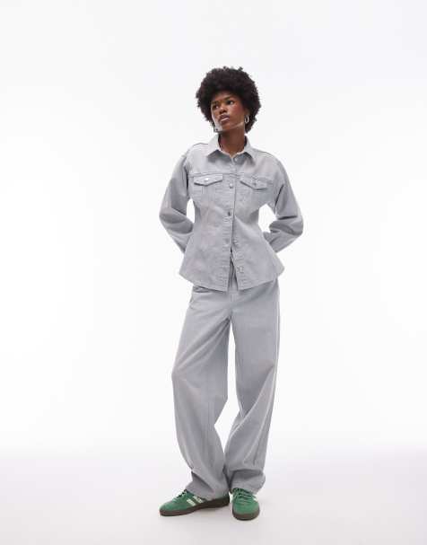 Topshop Gilmore low slung boyfriend jeans in cloudy blue - view 1