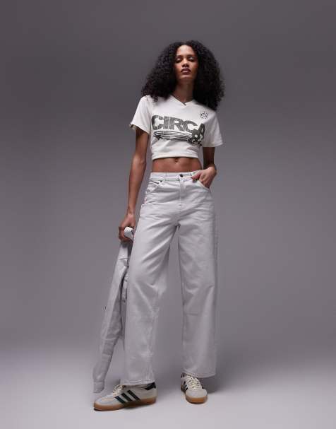 Topshop – Gilmore – Naturvita boyfriend-jeans med låg midja - view 1