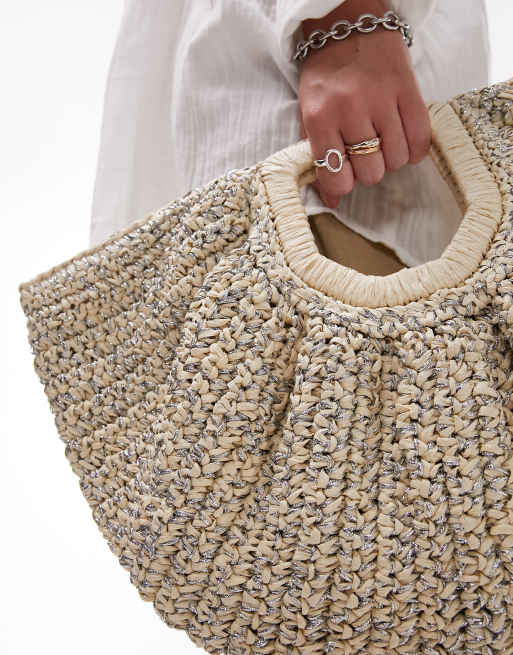 Topshop – Gilmour – Grab Bag in Naturfarbe aus Stroh, 2 von 4
