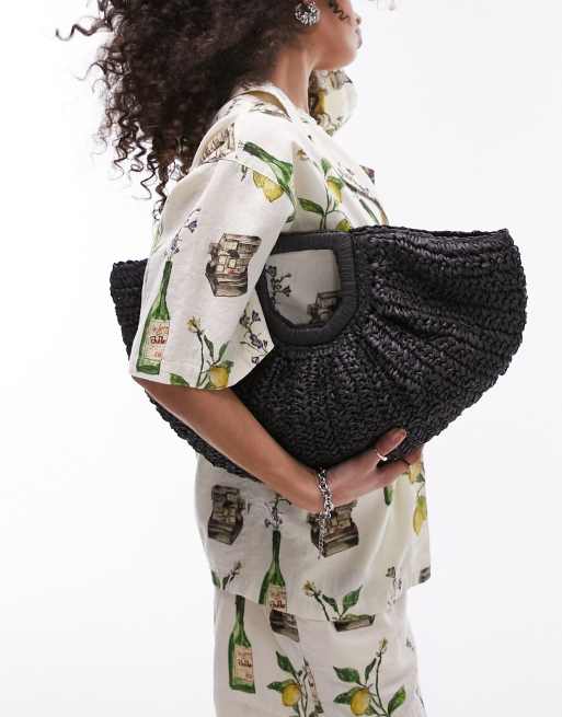 Topshop - Gilmour - Stro tas in zwart, 2 van 4