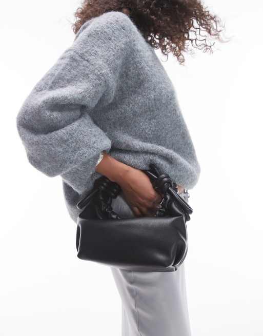 Topshop – Gina - Svart handväska med knutet handtag