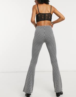 gingham flare pants