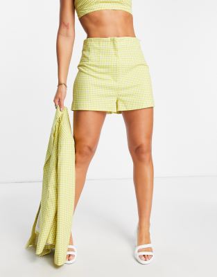 TOPSHOP GINGHAM SHORTS IN GREEN - PART OF A SET-NEUTRAL