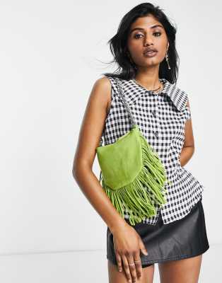 gingham sleeveless blouse