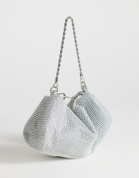 Topshop - Ginny - Borsa a mano piccola argento con strass - view 1
