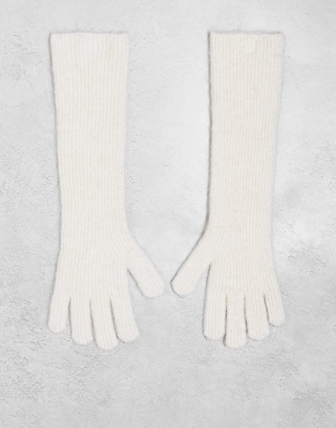 Topshop - Ginny - Gants côtelés en alpaga mélangé de qualité supérieure - Crème - view 1