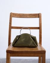 Topshop Ginny metal handle grab bag in khaki