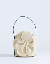 Topshop Gino straw flower grab bag in yellow