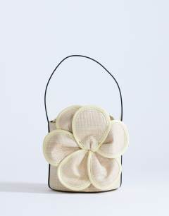 Gino straw flower grab bag in yellow