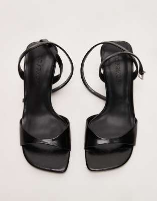 Topshop Giula Heeled Two Part Sandal In Black