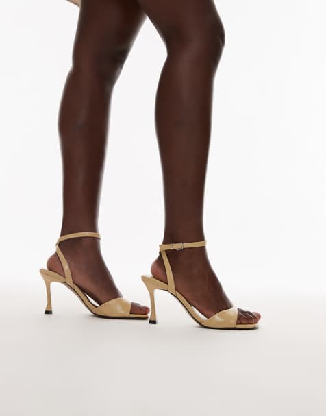 Topshop Giula heeled two part sandal in buttermilk - view 1