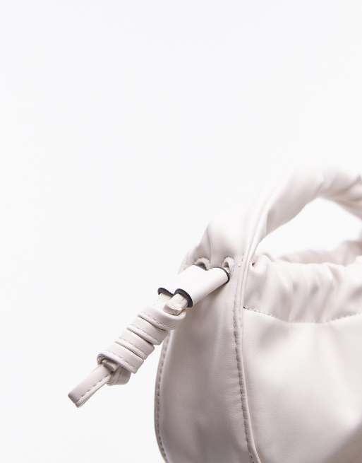 Topshop Giulia grab bag with ruched detail and twist handle in white, 4 of 4